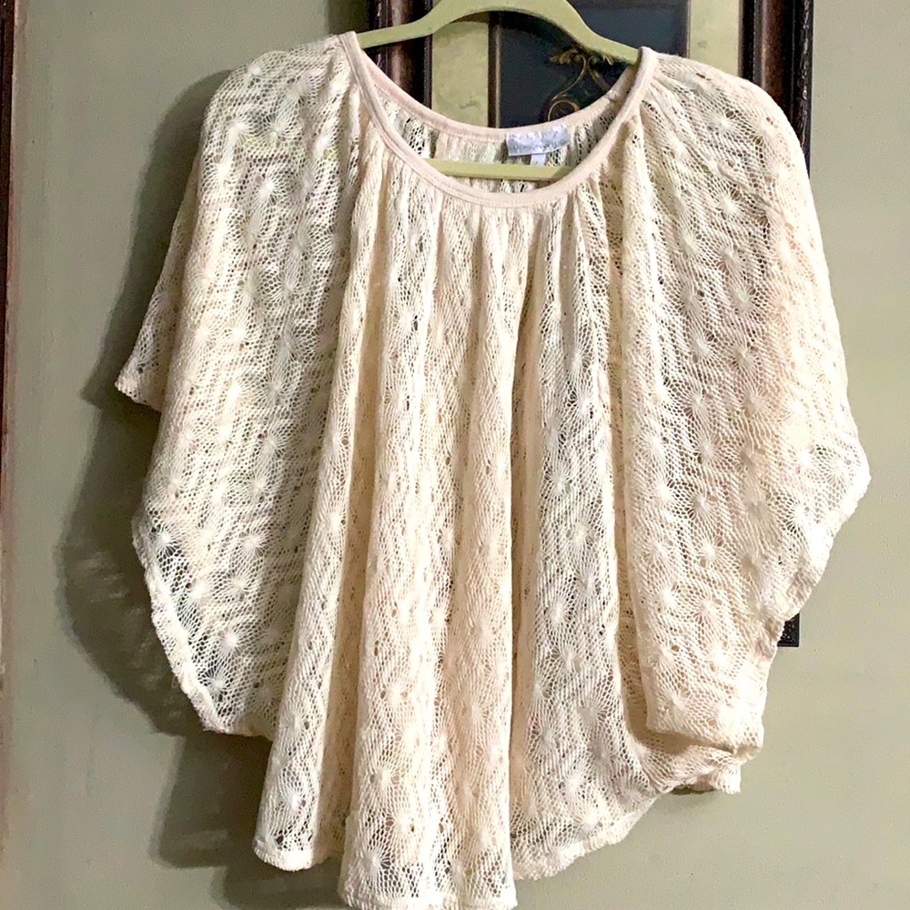 Fashion Bug Cream Shawl Style Top Size Large